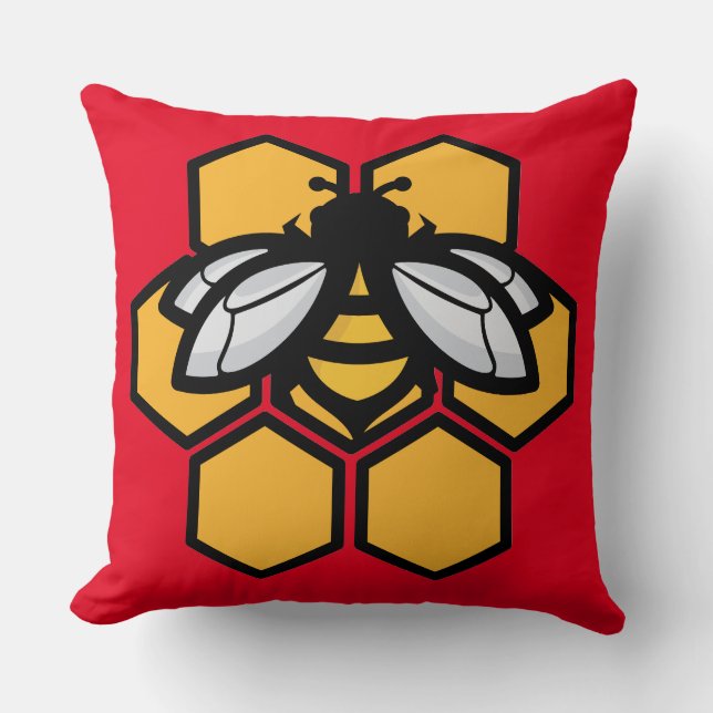 bee in a hive throw pillow (Front)
