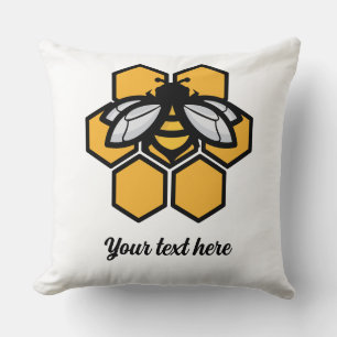 bee in a hive throw pillow
