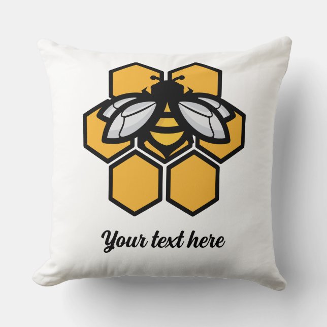 bee in a hive throw pillow (Front)