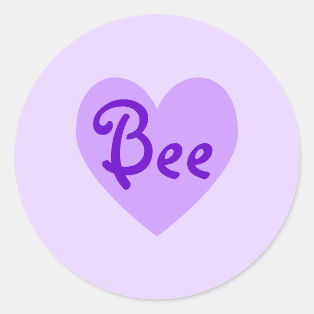 Bee in Purple Classic Round Sticker (Front)