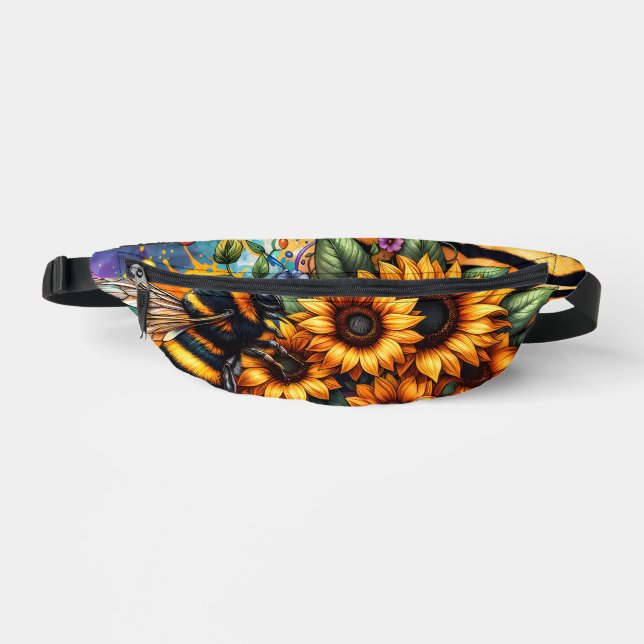 Bee In Sunflowers Fanny Pack (Front)