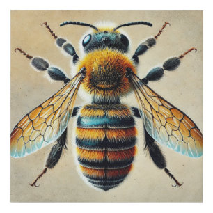 Bee in watercolor ink style 270924IREF231 - Waterc Faux Canvas Print