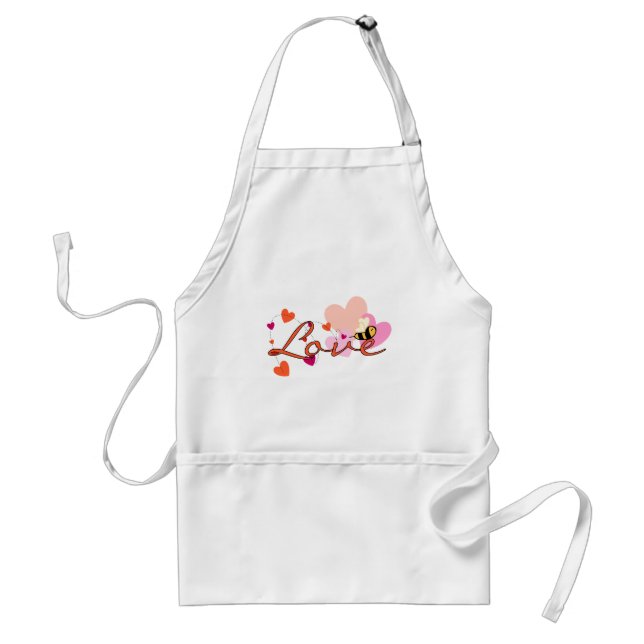 Bee-ing in Love Valentine Adult Apron (Front)