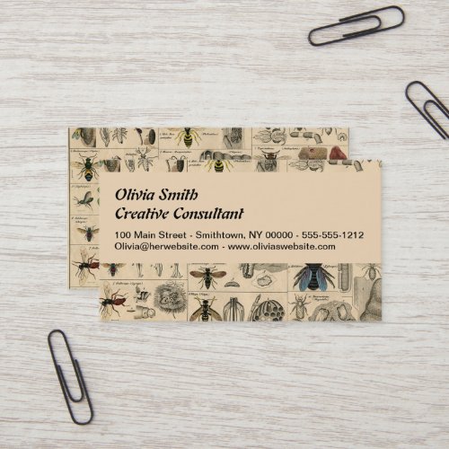 Bee Insect Bug Wasp Natural Nature Bees Painting Business Card