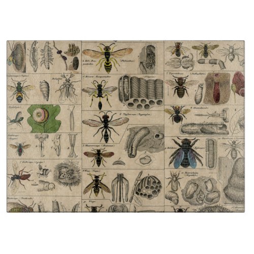Bee Insect Bug Wasp Natural Nature Bees Painting Cutting Board