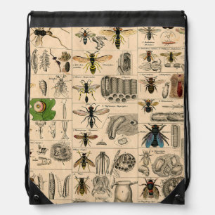Bee Insect Bug Wasp Natural Nature Bees Painting Drawstring Bag