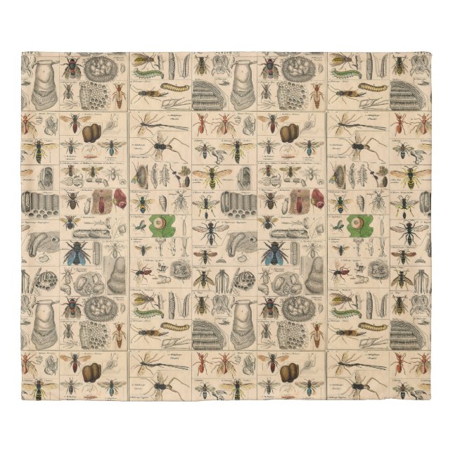Bee Insect Bug Wasp Natural Nature Bees Painting Duvet Cover (Front)