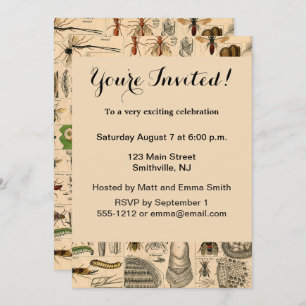 Bee Insect Bug Wasp Natural Nature Bees Painting Invitation