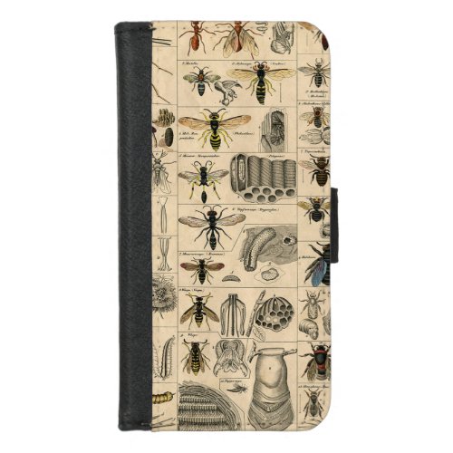 Bee Insect Bug Wasp Natural Nature Bees Painting iPhone 87 Wallet Case