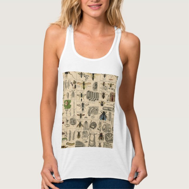 Bee Insect Bug Wasp Natural Nature Bees Painting Tank Top (Front)