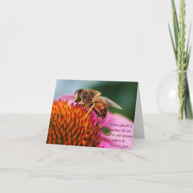 Bee Inspirational Blank Card (Front)