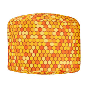 Bee-Inspired Cozy Honeycomb  Pouf