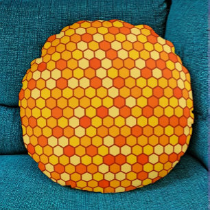 Bee-Inspired Cozy Honeycomb Throw Pillow