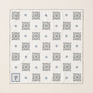 Bee Inspired Hand-Drawn Doodle with Monogram Scarf