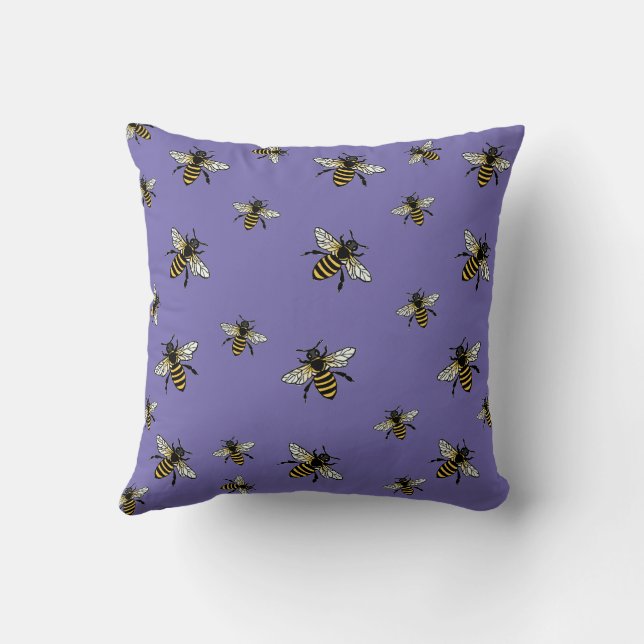 bee invation throw pillow (Back)