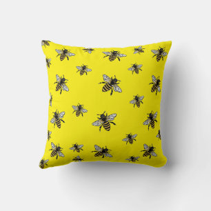 bee invation throw pillow