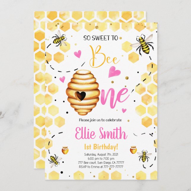 Bee Invitation (Front/Back)