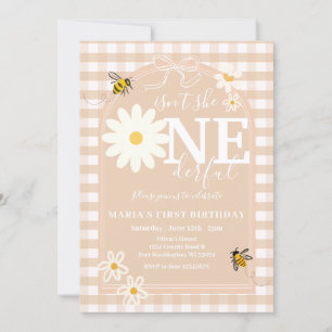 Bee Isn't she ONEderful Daisy First Birthday Invitation