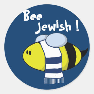 "Bee Jewish" Classic Round Sticker