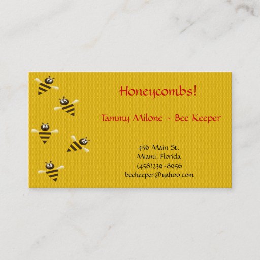 Customizable Bee Keeper Business Card