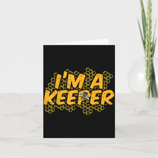 Bee-keeper Funny Beekeeng Pun Humor Honey Aarist G Card (Front)