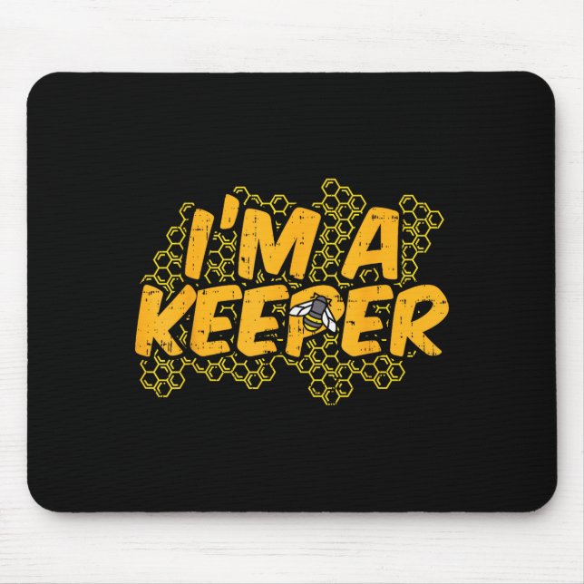 Bee-keeper Funny Beekeeng Pun Humor Honey Aarist G Mouse Pad (Front)