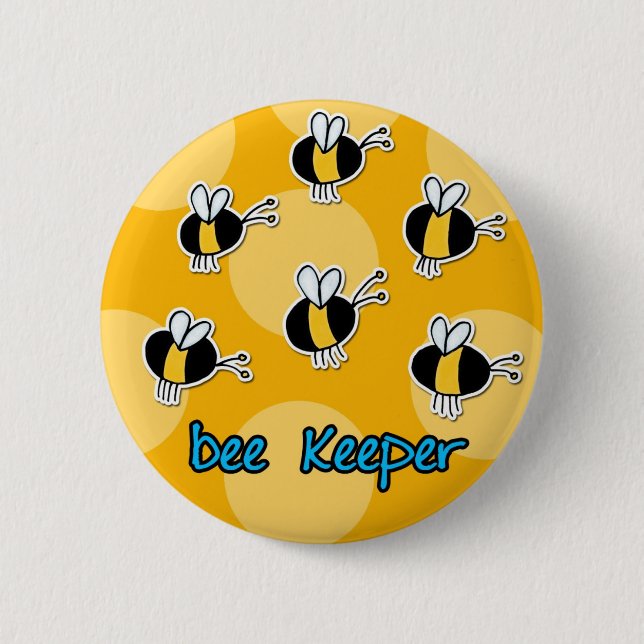 bee keeper pinback button (Front)