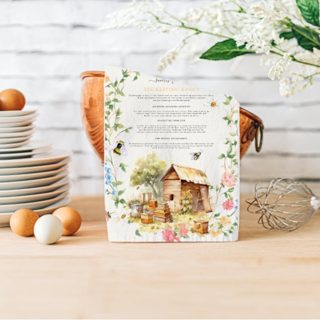 Bee Keeping | Rustic Farm Monogram Kitchen Towel (Creator Uploaded)