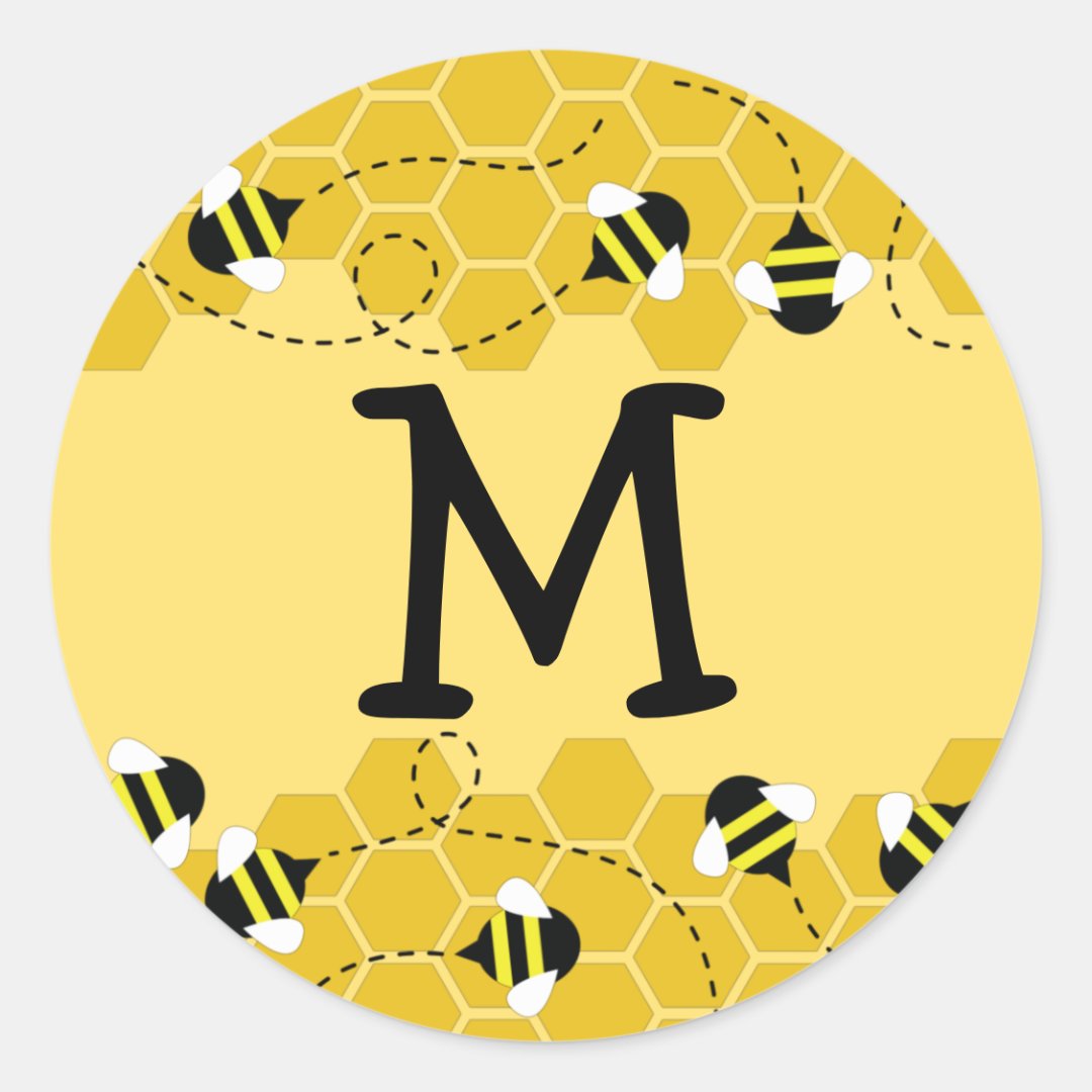 Bee Kid Cute Beehive Name Envelope Seal Sticker Zazzle