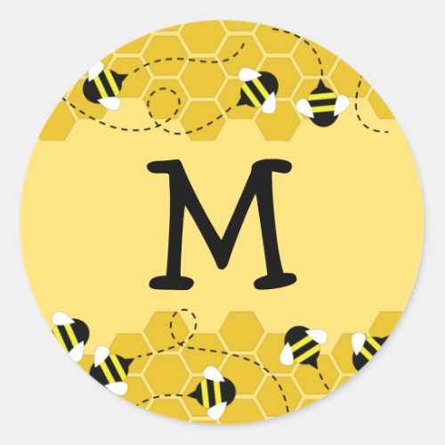 Bee Kid Cute Beehive Name Envelope Seal Sticker