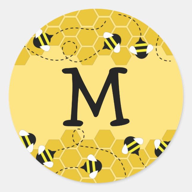 Bee Kid Cute Beehive Name Envelope Seal Sticker (Front)