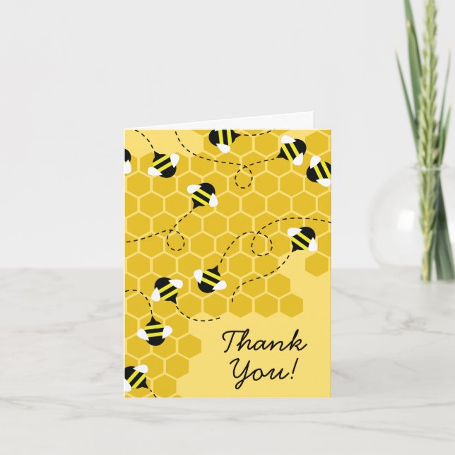Bee Kid Cute Beehive Thank You Stationary Cards (Front)