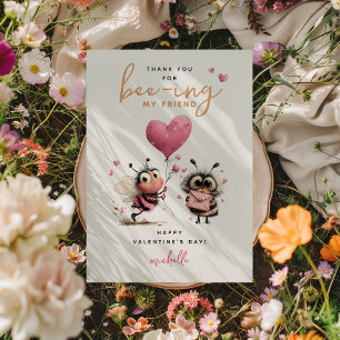 Bee Kids Classroom Valentines Day Note Card