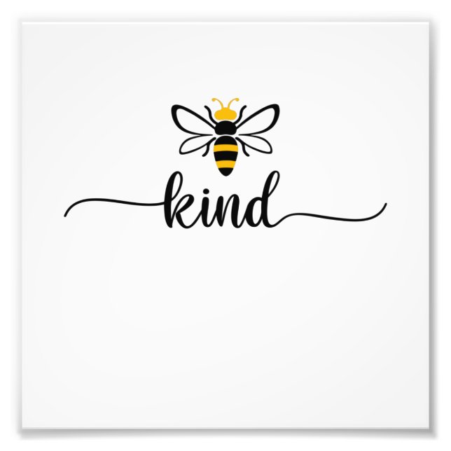 Bee kind anti bullying be kind orange photo print (Front)