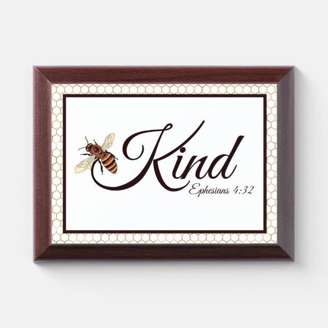 Bee kind award plaque (Horizontal)