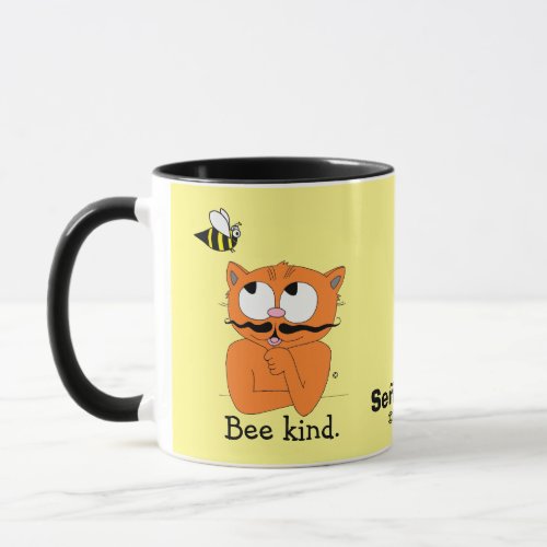 Bee kind Be Kind Inspirational Cartoon Cat Mug