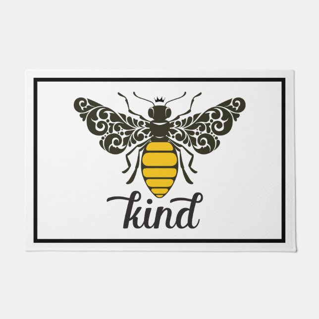 Bee Kind | Be Kind | Ornate Bee Doormat (Front)