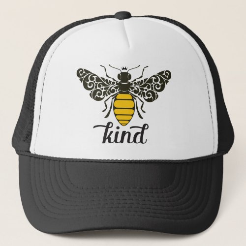 Bee Kind  Be Kind  Ornate Bee Trucker Hat