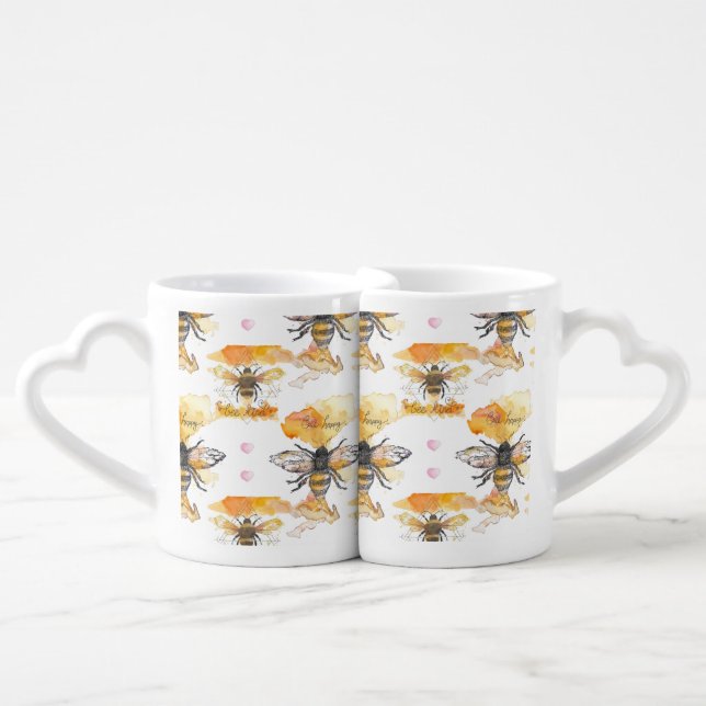 Bee Kind - Bee Happy Coffee Mug Set (Front Nesting)