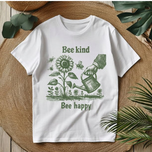Bee Kind Bee Happy Vintage Sunflower Eco-Conscious T-Shirt
