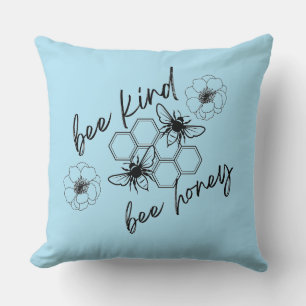 bee kind bee honey throw pillow