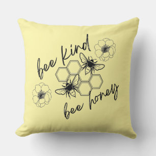 bee kind bee honey throw pillow