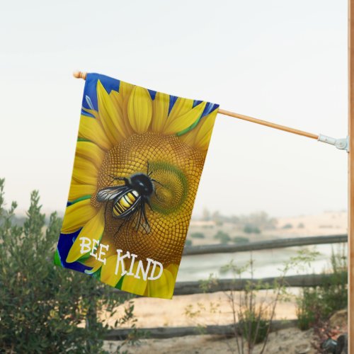 Bee Kind Bee Sunflower House Flag