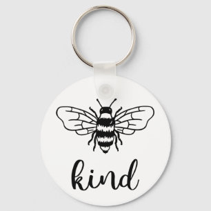 Bee Kind Black Keychain