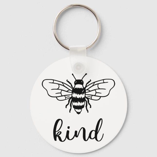 Bee Kind Black Keychain (Front)