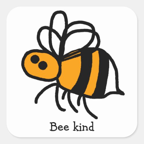 Bee Kind Bumble Bee Stickers 20 per sheet