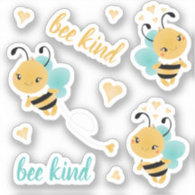 Bee Kind Bumblebee Hearts Yellow Blue