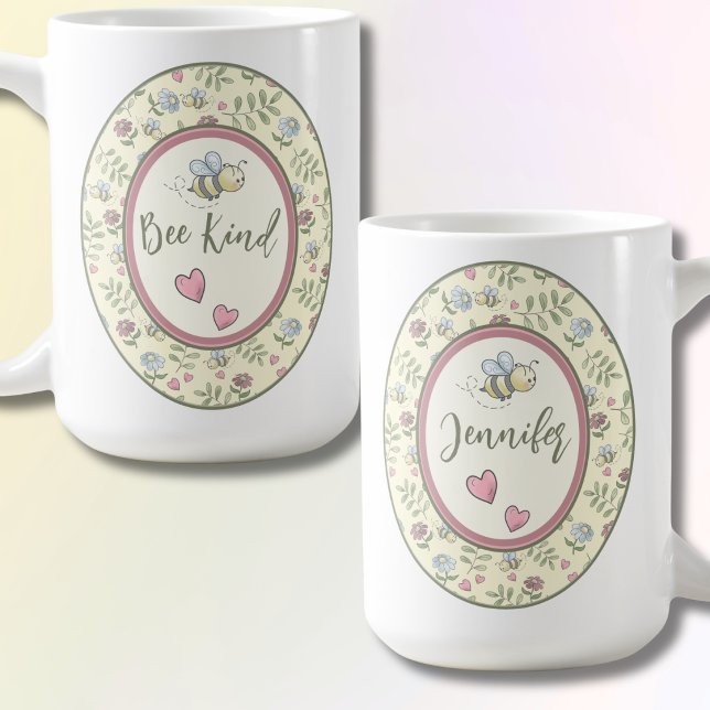 Bee Kind Bumblebee Personalized  Coffee Mug (Bee Kind Personalized Coffee Mug - Perfect Gift for Teachers)