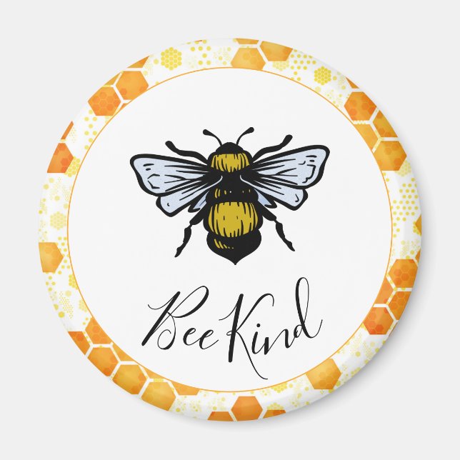 Bee Kind Bumblebee Quote Magnet (Front)
