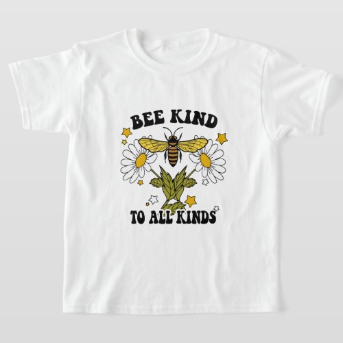 Bee Kind Buzzing with Style Yellow Bumble Bee T_Shirt